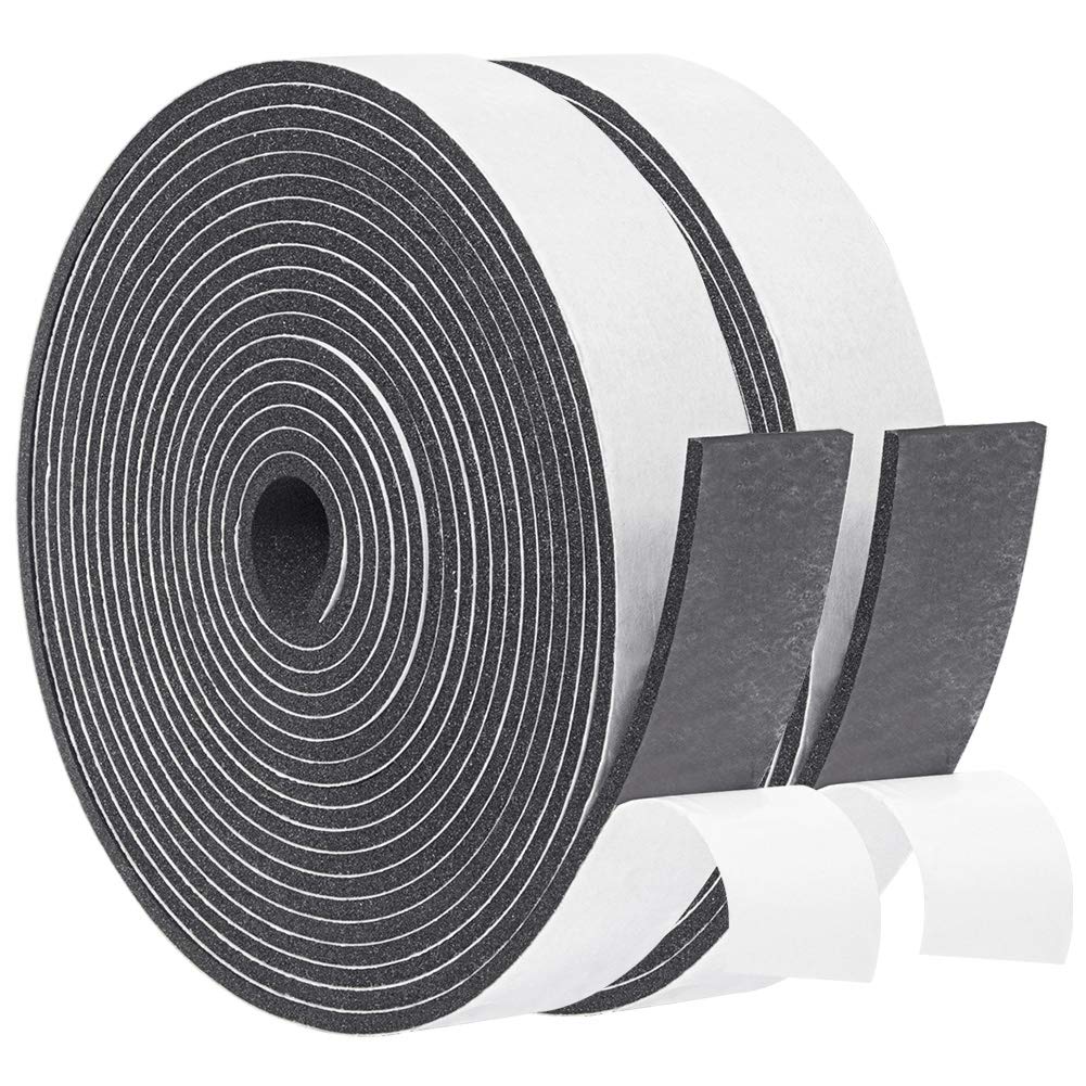 Closed Cell Foam Tape,1/4 Inch Wide x 3/8 Inch Thick x 10 Feet Long,Total 20FT Window Door Seal Insulation Tape,2 Pack High Density Foam Tape,Adhesive Weather Stripping Seal Strip 